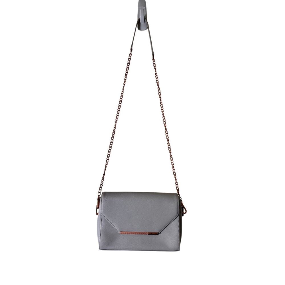 Ted Baker Light Gray Coated Leather Purse Sz 9"x^'